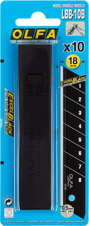 Лезвие OLFA BLACK MAX сегментированное, 18х100х0,5мм, 10шт OL-LBB-10B купить в Нефтеюганске