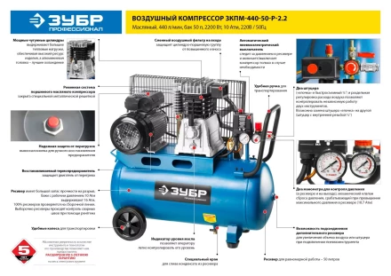 Компрессор воздушный ЗКПМ-440-50-Р-2.2 серия ПРОФЕССИОНАЛ купить в Нефтеюганске