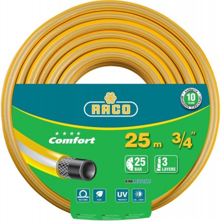 Шланг RACO &quot;COMFORT&quot; поливочный, 30атм., армированный, 3-х слойный, 3/4&quot;х25м 40303-3/4-25 купить в Нефтеюганске