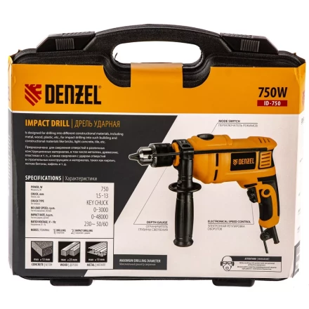 Дрель ударная ID-750 Denzel 26307 купить в Нефтеюганске