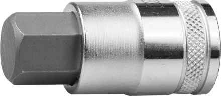 Торцовая бита-головка KRAFTOOL &quot;INDUSTRIE QUALITAT&quot;, материал S2, HEX, сатинированная, 1/2&quot;, H17 27908-17_z01 купить в Нефтеюганске