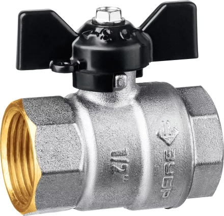 ЗУБР d 1/2, ручка бабочка, мама-мама, полнопроходной шаровой кран (51323-1/2) купить в Нефтеюганске