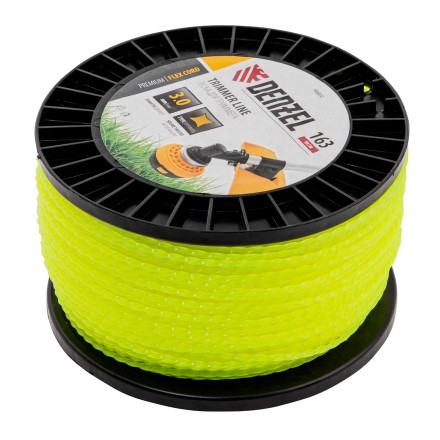Леска для триммера витой квадрат, 3,0мм х 163м, на DIN катушке FLEX CORD// Denzel 96802 купить в Нефтеюганске