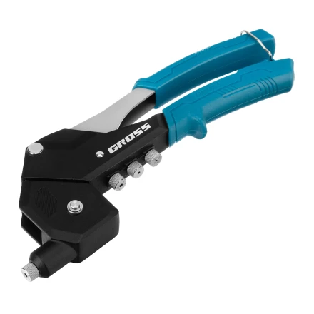 Заклепочник ручной Gross 40418, 290 мм, поворотный, 0-360, заклепки 2,4-3,2-4,0-4,8 мм купить в Нефтеюганске