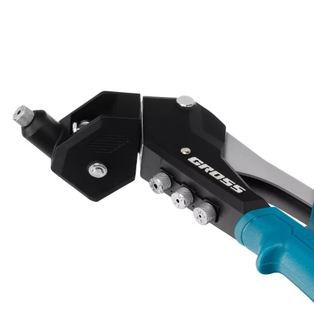 Заклепочник ручной Gross 40418, 290 мм, поворотный, 0-360, заклепки 2,4-3,2-4,0-4,8 мм купить в Нефтеюганске