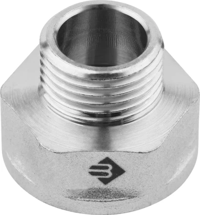 Переходник ЗУБР &quot;ЭКСПЕРТ&quot; удлиненный цилиндрический, никелированная латунь, 3/4&quot;х1/2&quot; 51283-3/4-1/2 купить в Нефтеюганске