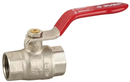 Кран ЗУБР шаровой 3/4&quot; полнопроходной &quot;мама-мама&quot;, ручка, никелированная латунь 51350-N-3/4 купить в Нефтеюганске