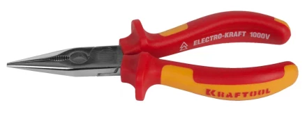 Тонкогубцы &quot;ELECTRO-KRAFT&quot;, Cr-Mo сталь, двухкомпонентная маслобензостойкая рукоятка, хромированное покрытие, 160мм. KRAFTOOL 2202-3-16 2202-3-16_z01 купить в Нефтеюганске