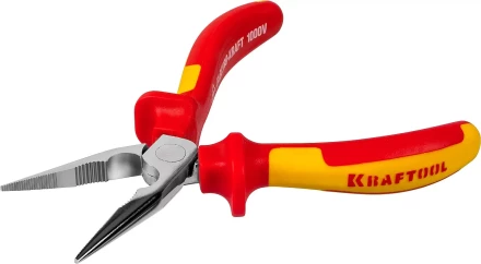 Тонкогубцы &quot;ELECTRO-KRAFT&quot;, Cr-Mo сталь, двухкомпонентная маслобензостойкая рукоятка, хромированное покрытие, 160мм. KRAFTOOL 2202-3-16 2202-3-16_z01 купить в Нефтеюганске