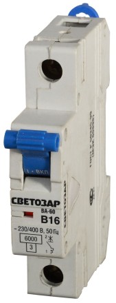 Выключатель автоматический СВЕТОЗАР 1-полюсный, 63 A, &quot;B&quot;, откл. сп. 6 кА, 230 / 400 В SV-49051-63-B купить в Нефтеюганске