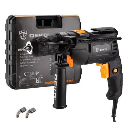 Дрель ударная DEKO DKID600W, 063-4163, в кейсе купить в Нефтеюганске