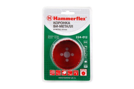 Коронка биметаллическая HAMMER Ф65х38мм 5/8&quot; BiMETALL (224-012) купить в Нефтеюганске