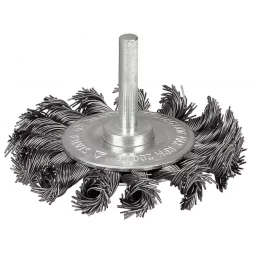ЗУБР "ЭКСПЕРТ". Щетка дисковая для дрели, широкая, жгутированная стальная проволока 0,5мм, 75мм 3522-075-2_z01