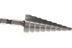 Сверло ступенчатое по металлу 4-6-8-10-12-14-16-18-20мм, P6M5, шестигранный хвостовик Вихрь 73/10/6/17