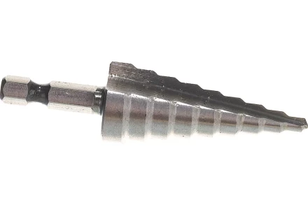 Сверло ступенчатое по металлу 4-6-8-10-12-14-16-18-20мм, P6M5, шестигранный хвостовик Вихрь 73/10/6/17 купить в Нефтеюганске