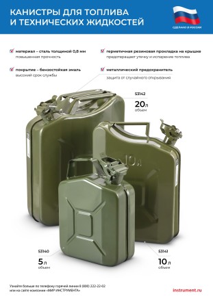 Канистра для топлива, металлическая, толщина стенок 0,8мм, 5 литров Россия 53140 купить в Нефтеюганске