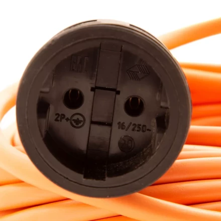 Удлинитель-шнур силовой 50 м Сибртех 95825, 16А, тип УХ16, ПВС, 1 розетка без заземления купить в Нефтеюганске