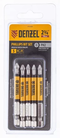 Набор бит, PH2x2х70 мм, 5 шт. Denzel 7711326 купить в Нефтеюганске