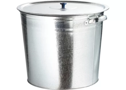 Бак для воды Россия оцинкованный с крышкой (крышка с ручкой) 32л, без крана 67549 купить в Нефтеюганске