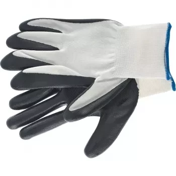 Перчатка с черным нитрильным покрытием, стойкая к маслу и бензину, 15 класс вязки  Сибртех 67861 купить в Нефтеюганске