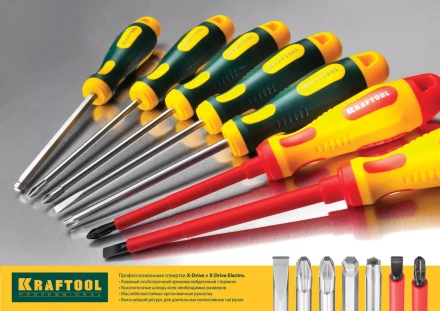 Отвертка KRAFTOOL &quot;EXPERT&quot;, Cr-Mo-V сталь, двухкомпонентная противоскользящая рукоятка, PH, №2x300мм 250072-2-300 купить в Нефтеюганске