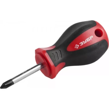 Отвертка ЗУБР &quot;МАСТЕР&quot;, &quot;STUBBY&quot; ( бочка ), Cr-v, эргономичная двухкомпонентная рукоятка, PH1x38мм 25062-38-1_z02 купить в Нефтеюганске