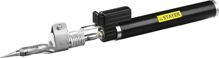 Газовая горелка STAYER &quot;PROFESSIONAL&quot;, 2в1, пьезоподжиг, регулировка пламени, 4 насадки, 1200С 55505-H6 купить в Нефтеюганске