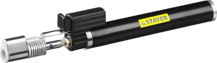 Газовая горелка STAYER &quot;PROFESSIONAL&quot;, 2в1, пьезоподжиг, регулировка пламени, 4 насадки, 1200С 55505-H6 купить в Нефтеюганске