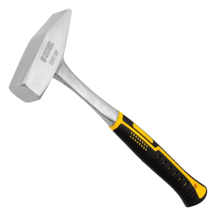 Молоток слесарный 800 г Denzel 10405, цельнометаллический, двухкомпонентная рукоятка купить в Нефтеюганске