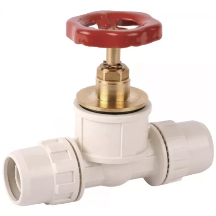 Кран ЗУБР &quot;ШиреФит&quot; запорный в сборе &quot;штуцер с гайкой - кран запорный с маховиком- штуцер с гайкой&quot;, 16мм 51571-16 купить в Нефтеюганске