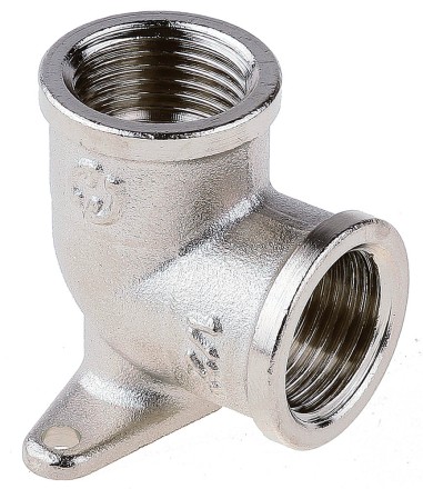 Уголок GENERAL FITTINGS с креплением к стене в двух точках, никелированная латунь, г/г, 1/2&quot; 51075-G/G-1/2 купить в Нефтеюганске