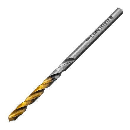 Сверло спиральное по металлу 3 x 60 мм, Р6М5, Golden Tip , 2шт. Denzel 718225 купить в Нефтеюганске