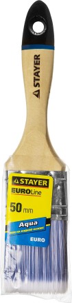 Кисть плоская STAYER &quot;EURO&quot;, &quot;AQUA&quot; для воднодисперсионных и акриловых ЛКМ, искусств щетина, деревян ручка, 2&quot;/50мм 01062-050 купить в Нефтеюганске