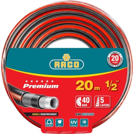 Шланг RACO &quot;PREMIUM&quot; поливочный, 40атм., армированный, 3-х слойный, 1/2&quot;х20м 40300-1/2-20 купить в Нефтеюганске