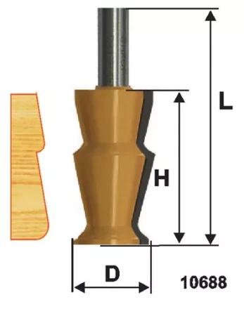 Фреза по дереву кромочная фигурная 32х57 №5 твердосплав ц/хв 12 ЭНКОР 10688 купить в Нефтеюганске