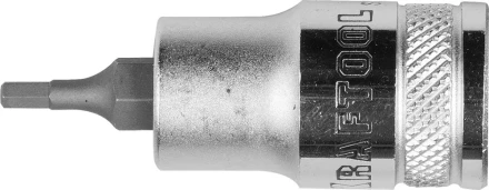 Торцовая бита-головка KRAFTOOL &quot;INDUSTRIE QUALITAT&quot;, материал S2, HEX, сатинированная, 1/2&quot;, H3 27908-03_z01 купить в Нефтеюганске