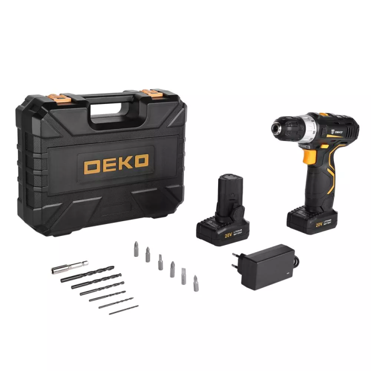 Дрель аккумуляторная DEKO GCD20DU3 SET 4, 063-4144 + набор 13 аксессуаров купить в Нефтеюганске