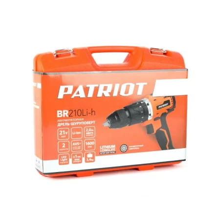 Дрель-шуруповерт аккумуляторная PATRIOT BR 210Li-h серия Professional купить в Нефтеюганске