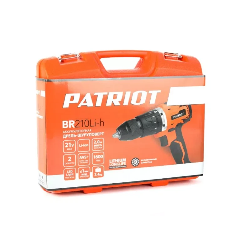 Дрель-шуруповерт аккумуляторная PATRIOT BR 210Li-h серия Professional купить в Нефтеюганске