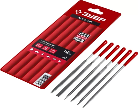 ЗУБР 6 шт, 140 мм, в чехле, с ручками, набор надфилей (16014-H6) купить в Нефтеюганске