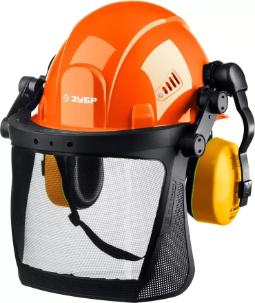 ЗУБР ТРИАДА, защитная каска в комплекте с наушниками и защитным сетчатым экраном, Профессионал (11099) купить в Нефтеюганске
