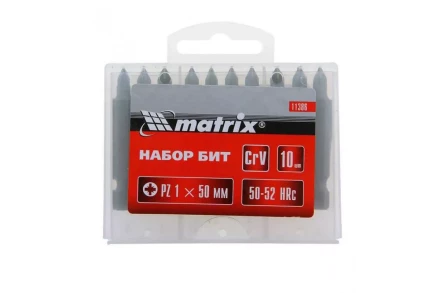 Набор бит Pz1 x 50 мм сталь 45Х 10 штук в пласт. боксе MTX 113869 купить в Нефтеюганске