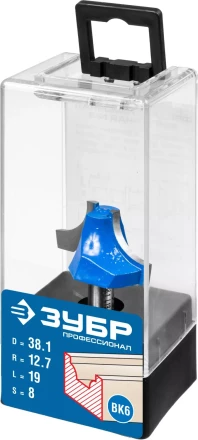 ЗУБР 38.1 x 19 мм, радиус 12.7 мм, фреза пазовая фасонная №1, Профессионал (28740-38.1) купить в Нефтеюганске