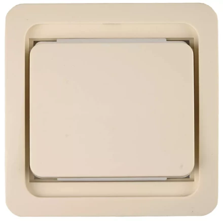 Выключатель СВЕТОЗАР &quot;ГАММА&quot; одноклавишный, без подсветки, цвет бежевый, 10А/~250В SV-54130-B купить в Нефтеюганске