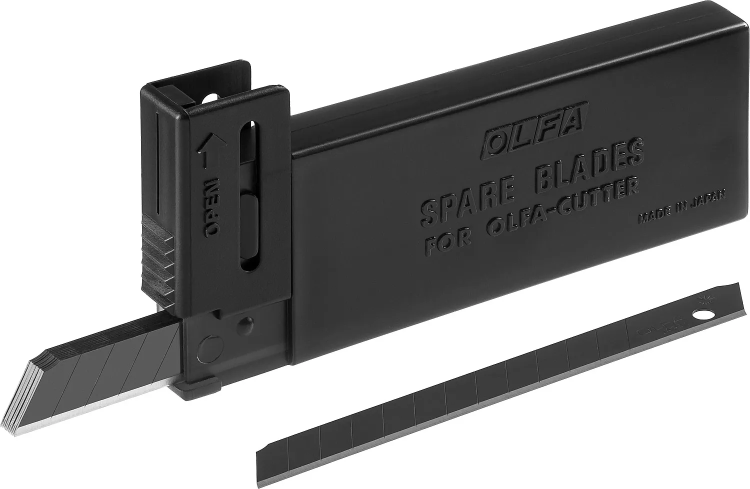 Лезвие OLFA сегментированные BLACK MAX, 9х80х0,38мм, 13 сегментов, 10шт OL-ABB-10B купить в Нефтеюганске