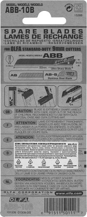 Лезвие OLFA сегментированные BLACK MAX, 9х80х0,38мм, 13 сегментов, 10шт OL-ABB-10B купить в Нефтеюганске