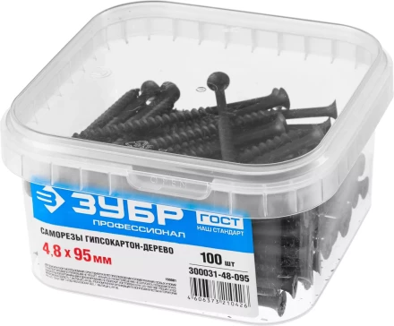 Саморезы фосфатированные с крупной резьбой, гипсокартон-дерево, ЗУБР 300031-48-095, PH2, 4,8 x 95 мм, 100 шт 300031-48-095 купить в Нефтеюганске