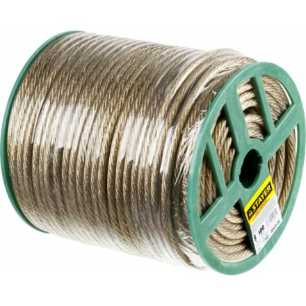 Трос стальной в полимерной оболочке, d=8,0 мм, L=100 м, STAYER Master 30410-80 30410-80 купить в Нефтеюганске