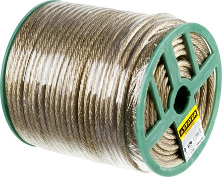 Трос стальной в полимерной оболочке, d=8,0 мм, L=100 м, STAYER Master 30410-80 30410-80 купить в Нефтеюганске