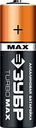 Батарейка ЗУБР &quot;TURBO MAX&quot; щелочная (алкалиновая), тип AA, 1,5В, 4шт на карточке 59206-4C купить в Нефтеюганске